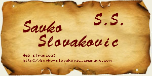 Savko Slovaković vizit kartica
